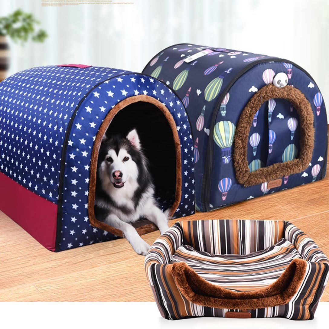 犬ベッド 犬小屋 猫ハウス ペットベッド ペットハウス ドーム型 ペットクッション 犬猫用 洗える 寝場所 保温 防寒 暖かい 取り外し可能 ペット用品 ふわふわ 冬 - 이미지 6