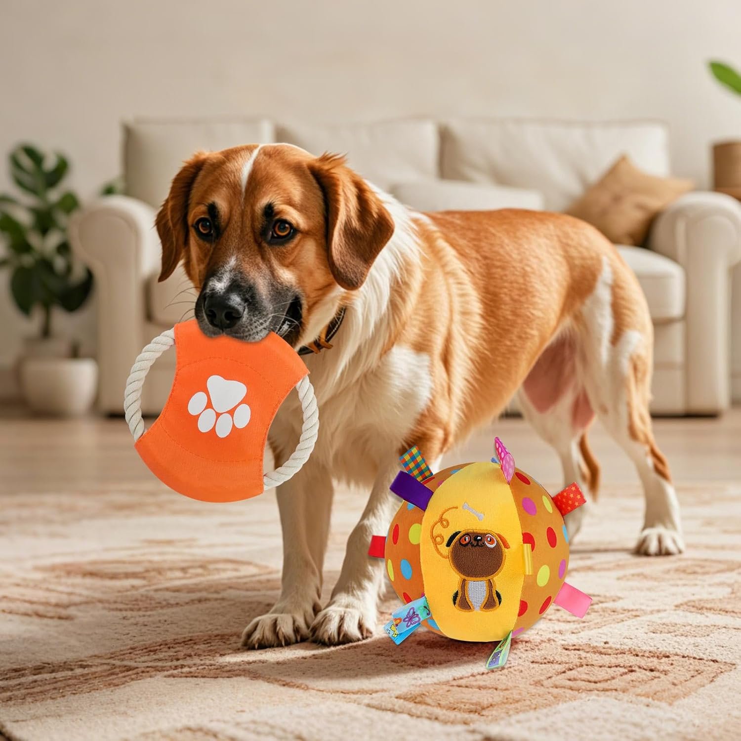 犬用おもちゃ ボール 音 犬用おもちゃ 投げおもちゃ フリスビー サウンドトイボール 噛みやすい 耐久性 弾力性 知育玩具 しつけおもちゃ 小型犬 中型犬 大型犬 遊び ストレス解消 - 이미지 7