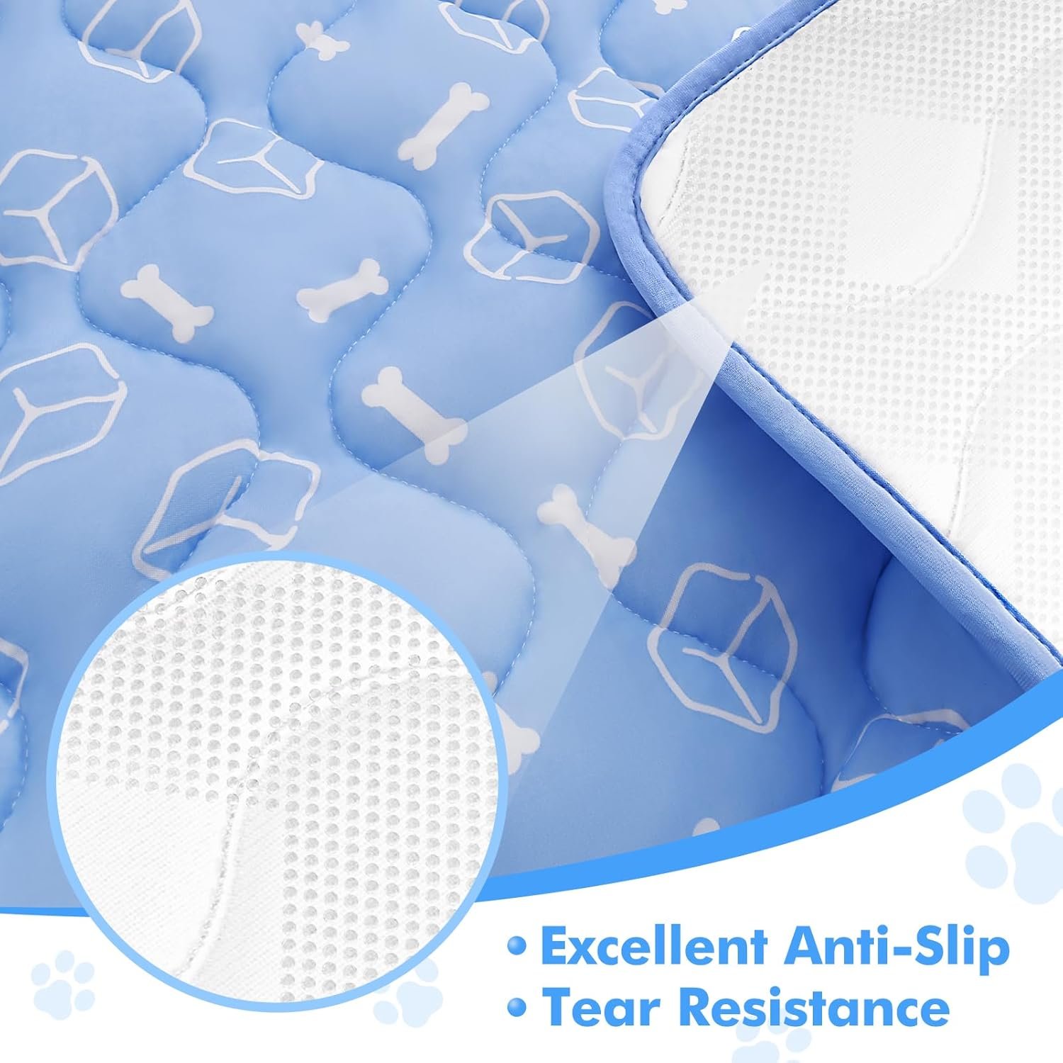 Rywell ペット用冷却マット 犬用サーモクロミック冷却マット 夏用 犬猫用 色が変わる冷却マット 速乾 消臭 滑り止め 丸洗い可能 折りたたみ可能 お手入れ簡単 - 이미지 7