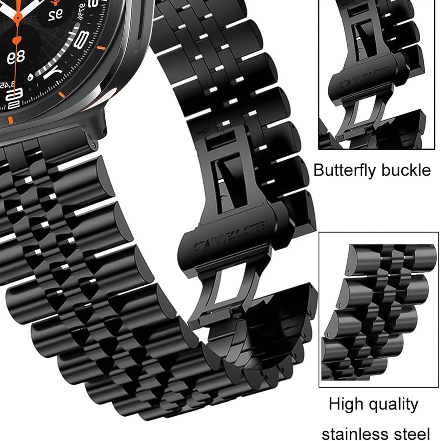 Amazfit T-Rex 3 スマートウォッチバンド用ラムソー、ステンレススチールメタルストラップメタル交換バンド時計ストラップ、長さアジャスター付き Amazfit T-Rex 3 48mm スマートウォッチ用 - 이미지 7