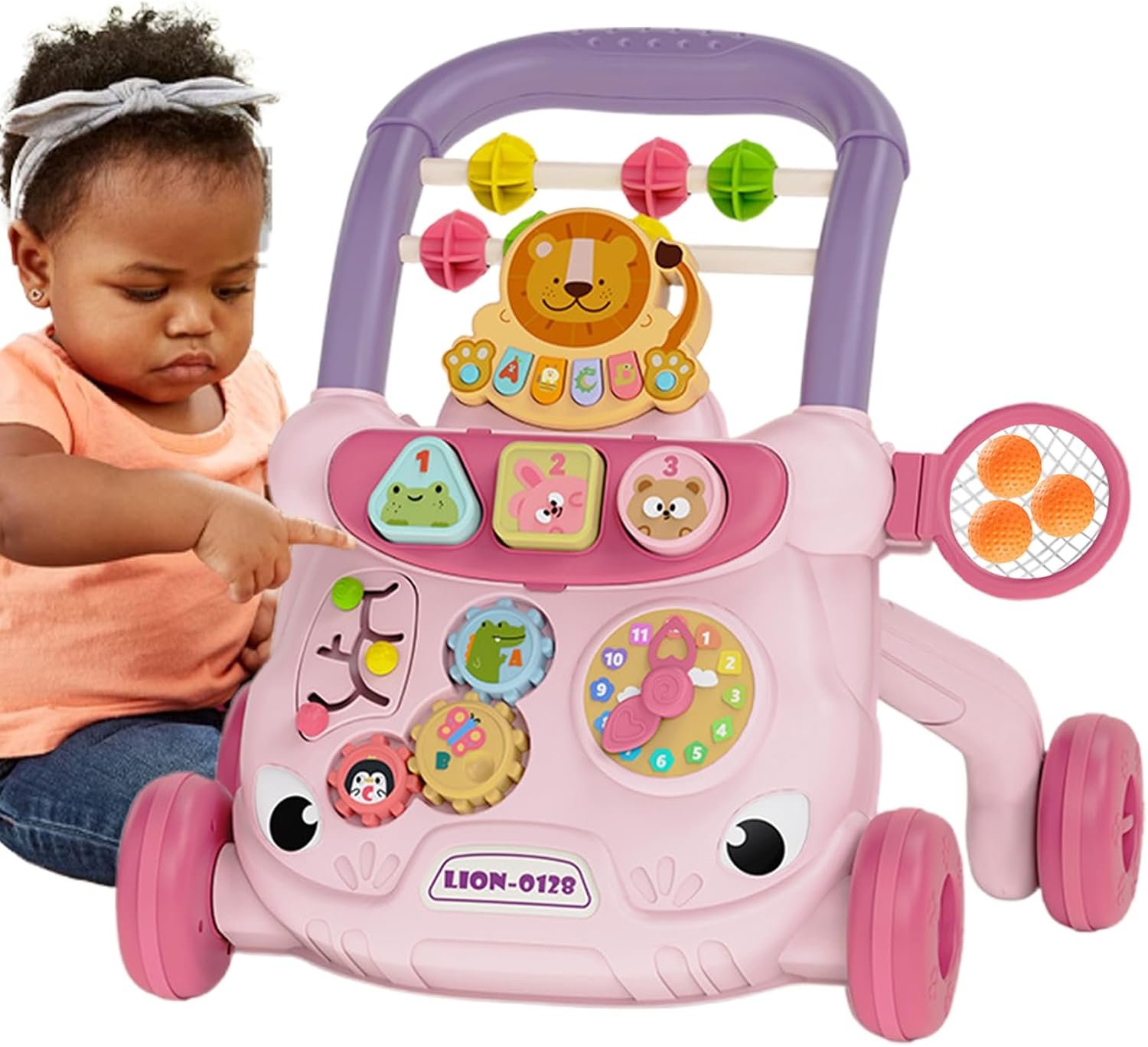 シートアクティビティステッパー - 歩き方を学ぶ幼児のための多機能立位補助具 |幼児アクティビティセンター おもちゃ付き 調節可能なベビーステッパー 男の子 女の子 感謝祭の日のギフトに - 이미지 9