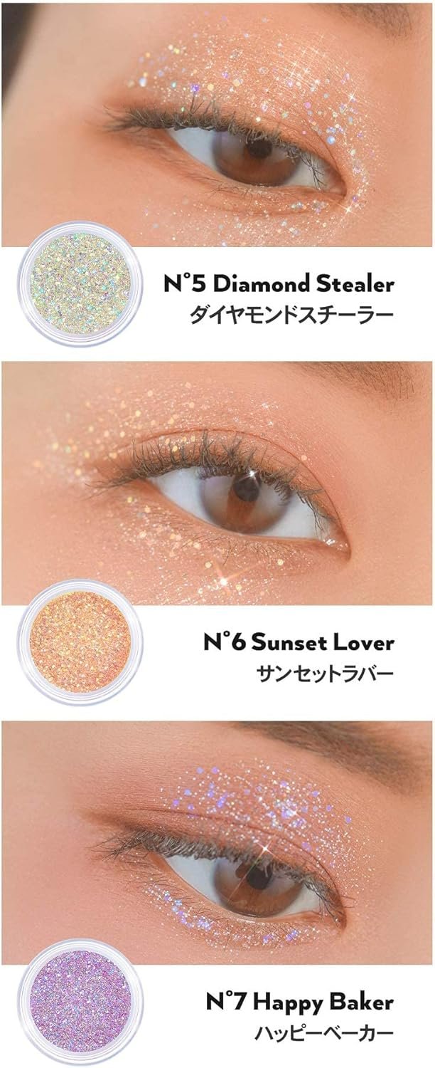 アイシャドウ グリッター アンリシア グリッター ジェル アンリーシア グリッター グリッター、目元、髪、ボディに大粒グリッターの輝き!パーティーデート、インスタ映え、お祝い、結婚式、メイク、プリンセス、派手メイク(N°7ハッピー) - 이미지 7