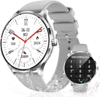 スマートウォッチ 丸型 iPhone Android対応 1.39インチ大画面 通話機能 活動量計 スマートウォッチ スポーツウォッチ 多彩な運動モード 260mAh 長持ち