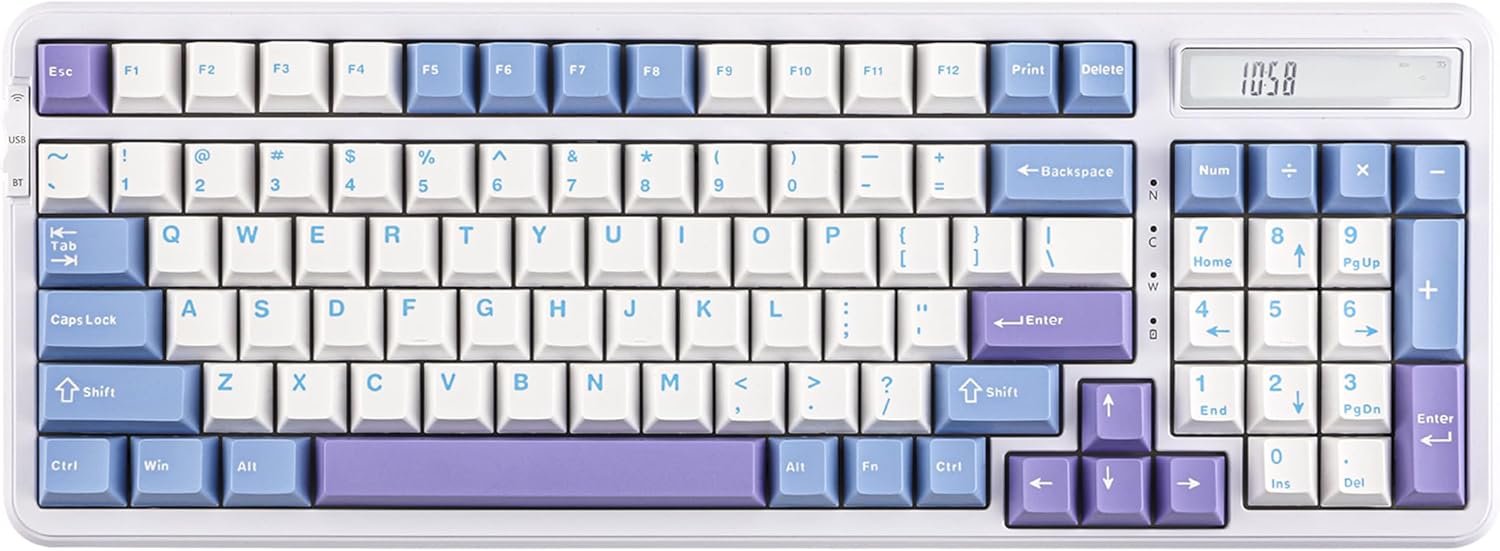 EPOMAKER Cypher 96 Wireless Gaming Keyboard 8000mAh Battery Hot Swap Creamy Keyboard with Numeric Keypad and Calculator RGB Backlight NKRO Certified for Gaming Office (Flamingo Switch)