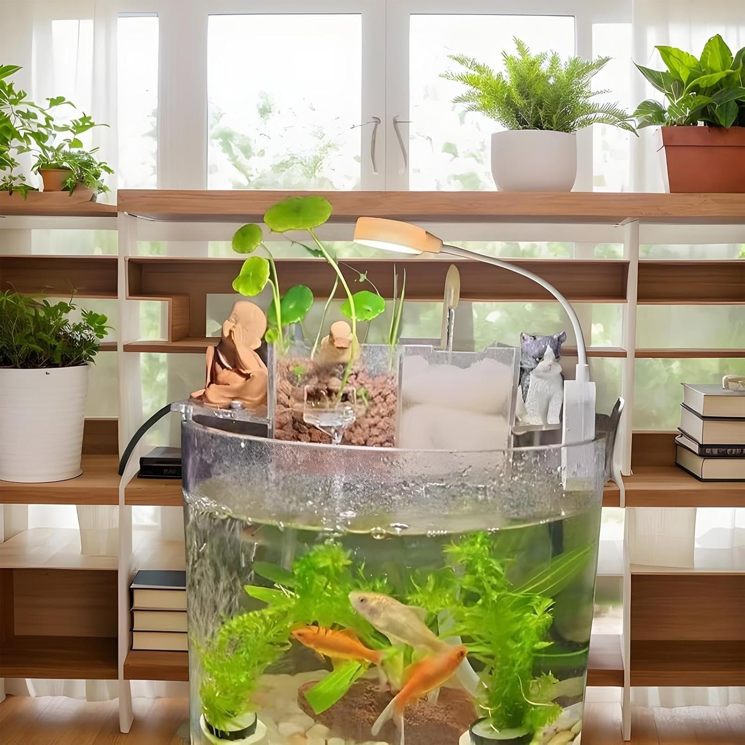 Yukelu クリップオン水族館ライト - 魚と植物の水族館照明 | 3色温度調整可能な水族館クランプランプ、水生植物の成長葉サンゴ用 - 이미지 6