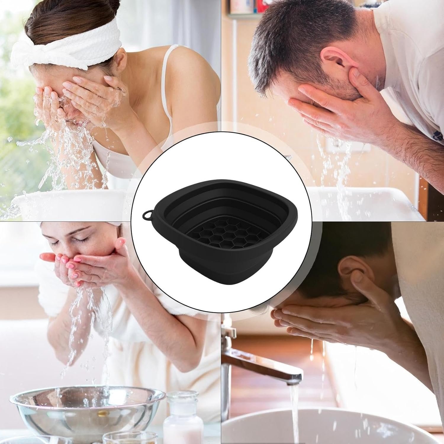 折りたたみ式の洗浄 - ポータブルウォッシュボウル地|旅行盆地キャンプシンク|シリコンフェイスボウル|フェイシャルマスク用の旅行に優しいミキシングボウル、スキンケア - 이미지 6