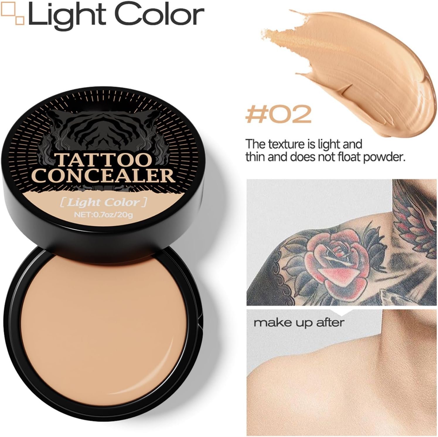 防水ボディカバー ウォータープルーフ メイクアップ 肌のマーク隠しコンシーラー - 20g 汗に強い 日常コスメ ビーチ ビジネス デート 旅行用 - 이미지 8