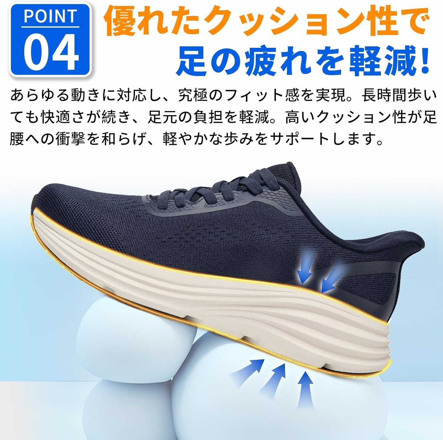 メルフィン(スタンディングXホローデザインxハイクッション中に着用できます)スニーカー、スポーツシューズ、ハンズフリー、ユニセックス、ジム、ジョギング、ランニング、軽量、メッシュ、学校、仕事、スタンディングワーク - 이미지 6