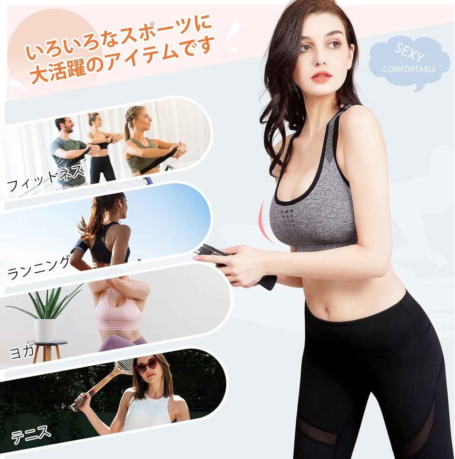 Barifall Sports Bra、揺れない女性のブラジャー、しっかりしたサポート、ランニングブラジャー、ヨガの摩耗、汗吸収剤、クイック乾燥、取り外し可能 - 이미지 5