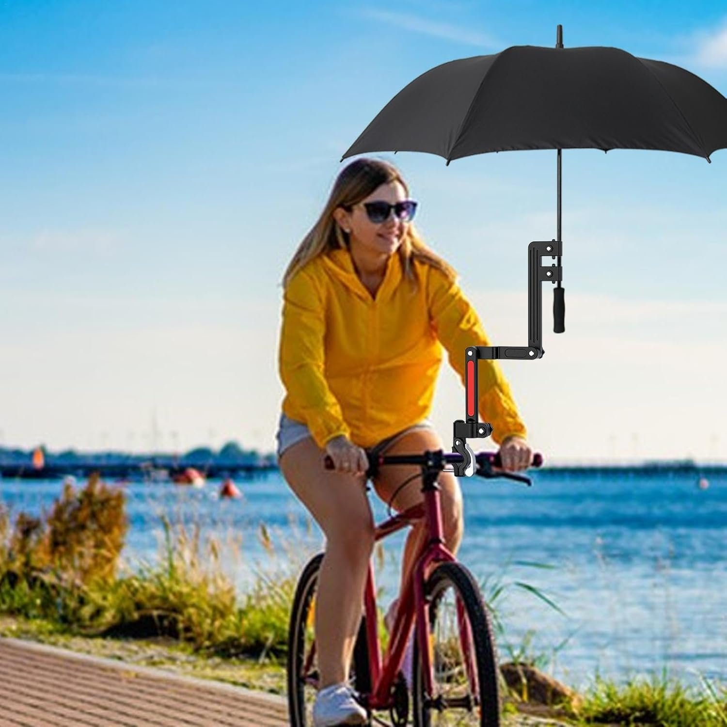 自転車傘ホルダー、ベビーカー傘ホルダー | 自転車傘ホルダーVista Cart サンシェードスタンド、高耐久ゴルフプッシュカート傘ホルダー、モビリティスクーター、ベビーカー、車椅子用傘スタンド - 이미지 2