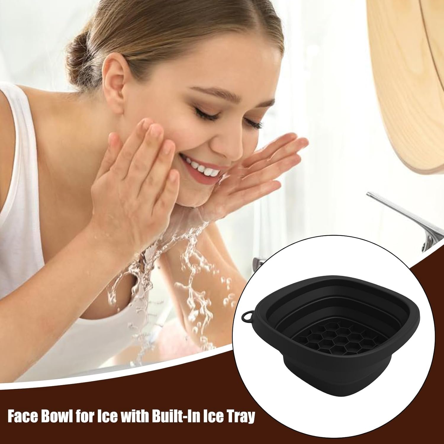 折りたたみ式の洗浄 - ポータブルウォッシュボウル地|旅行盆地キャンプシンク|シリコンフェイスボウル|フェイシャルマスク用の旅行に優しいミキシングボウル、スキンケア - 이미지 2