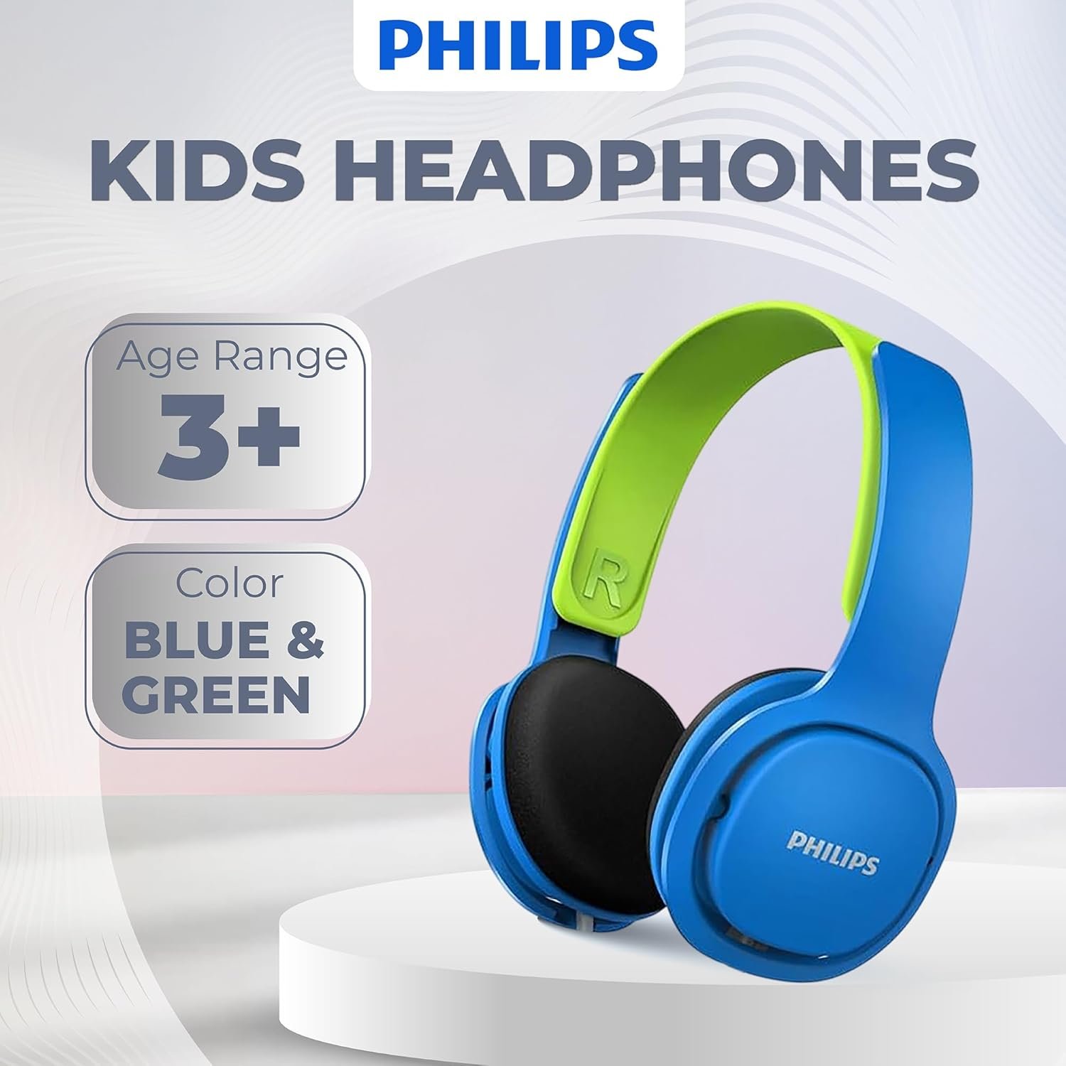 PHILIPS Coolplay キッズ オンイヤー ヘッドフォン - 85dB ボリューム リミッター - より安全な聴覚 (SHK2000BL)、ブルー & グリーン - 이미지 8