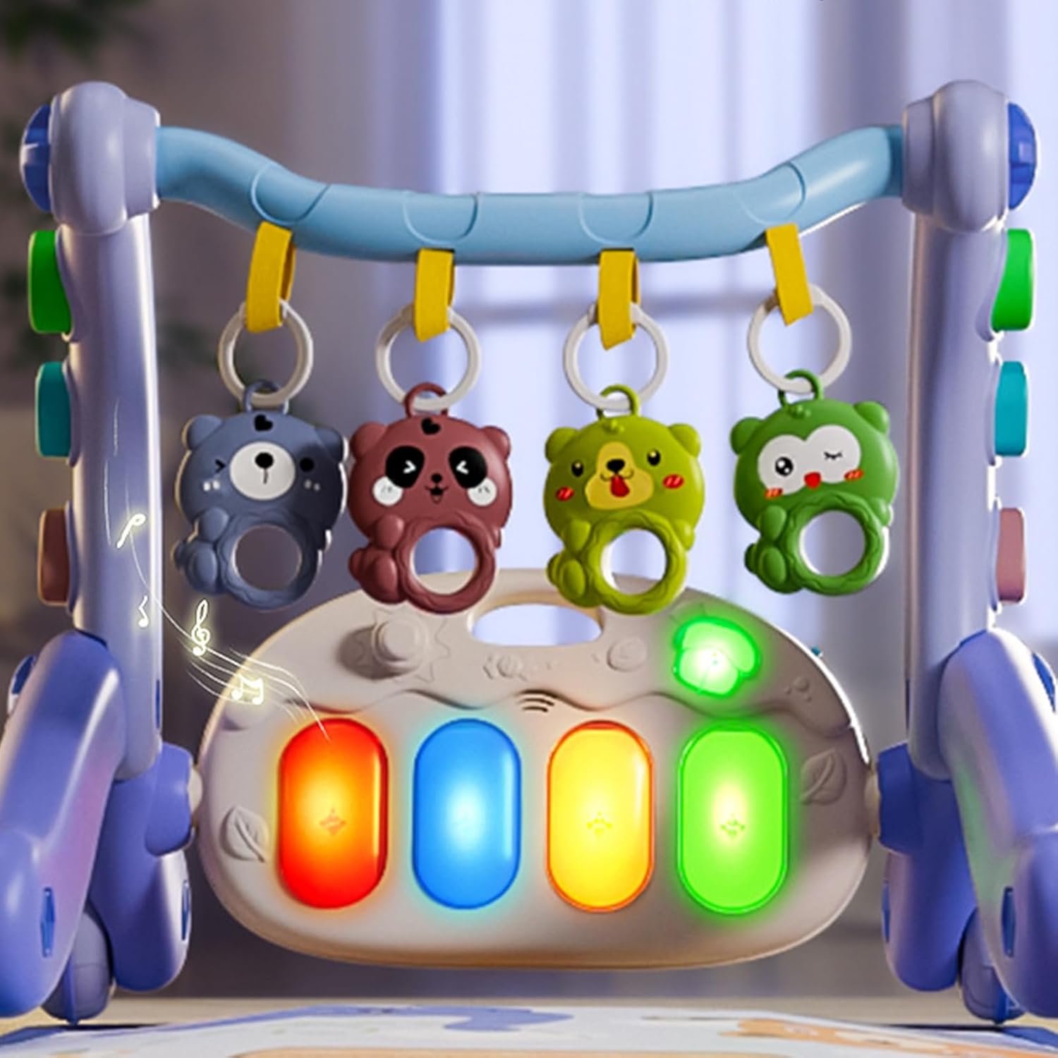 ベビーアクティビティマット ミュージックウォーカーマット付き - 多機能フィンガーキルトおもちゃ インタラクティブ幼児学習アクティビティ 男の子 女の子 ホーム用 - 이미지 6