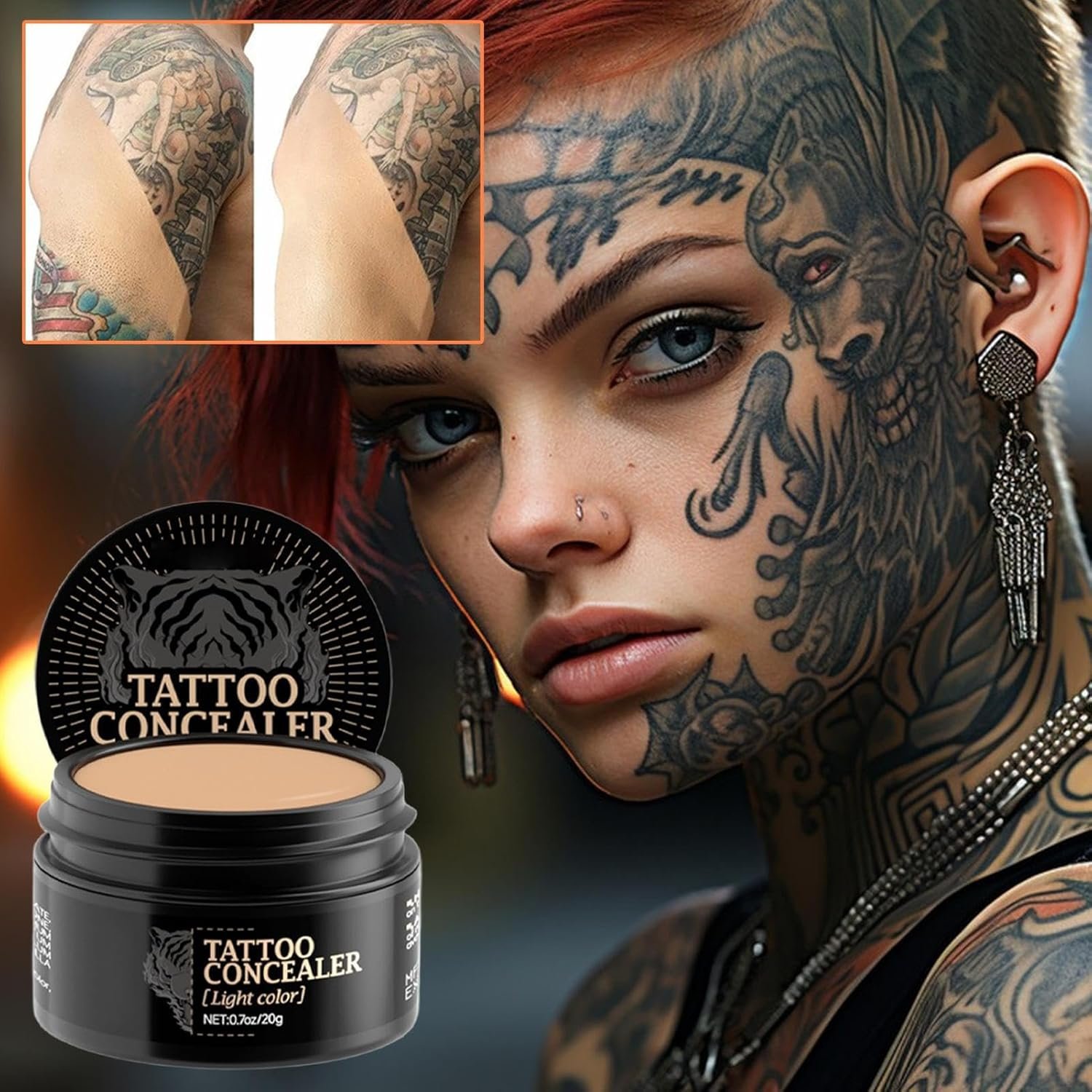 ボディカバー コンシーラー ウォータープルーフ メイクアップ 肌のマーク隠しコンシーラー 20g 汗に強い 日常コスメ ビーチ ビジネス デート 旅行用 - 이미지 2