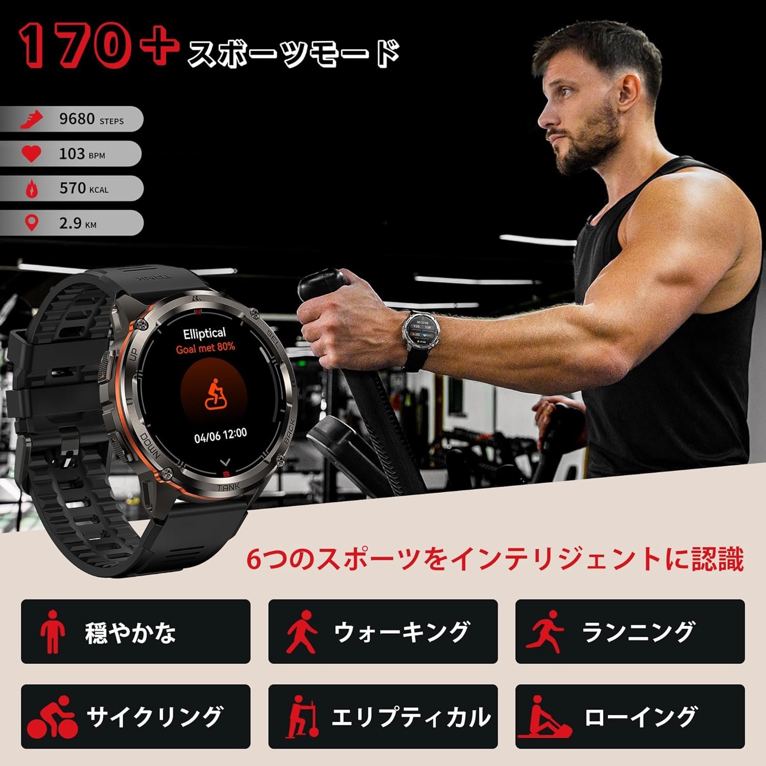 KOSPET Tank T3 Ultra 2 スマートウォッチ メンズ GPSスマートウォッチ Bluetooth通話機能 470mAhバッテリー 5ATM&IP6K防水 フルステンレスボディ 軍用仕様 1.43インチAMOLED - 이미지 5