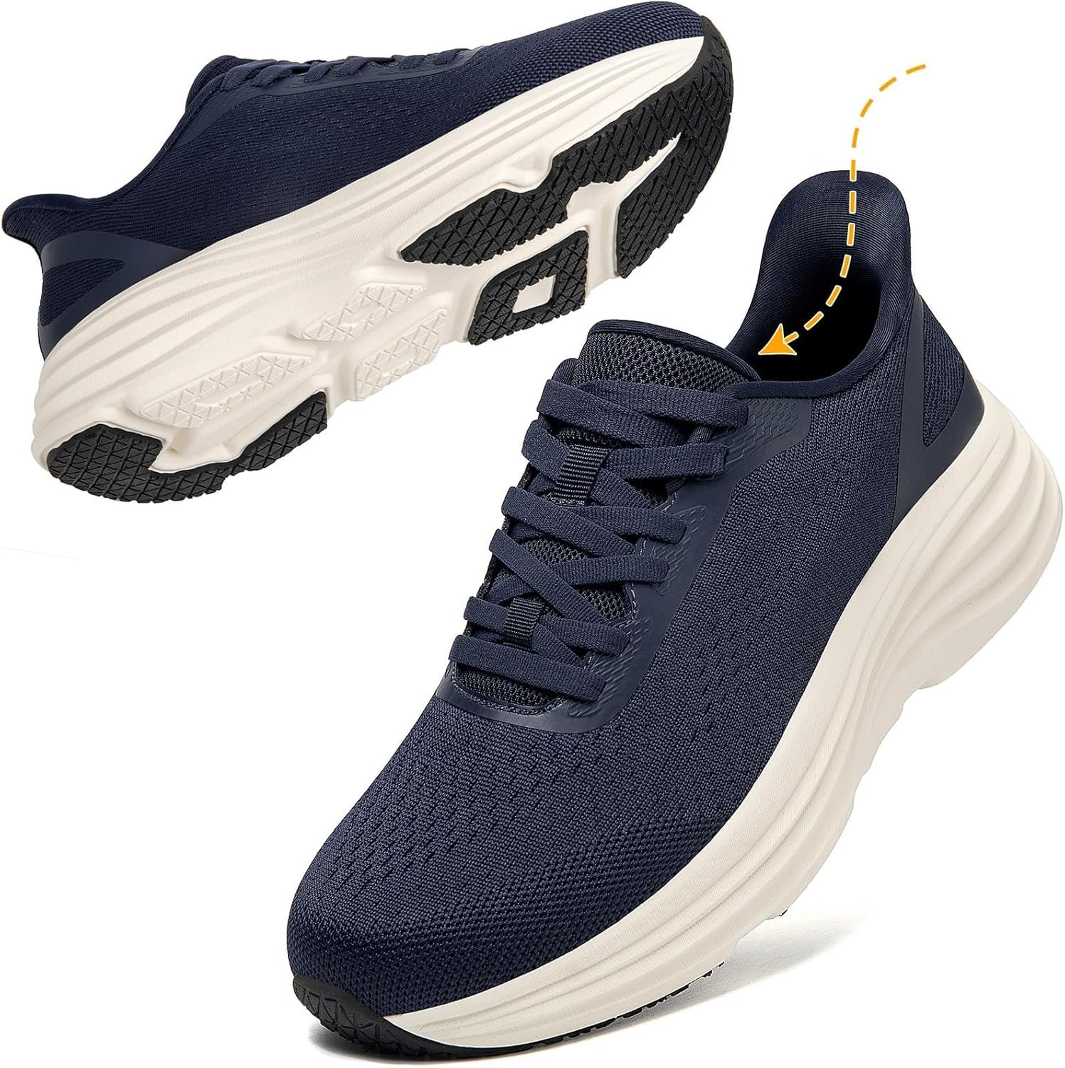 メルフィン(スタンディングXホローデザインxハイクッション中に着用できます)スニーカー、スポーツシューズ、ハンズフリー、ユニセックス、ジム、ジョギング、ランニング、軽量、メッシュ、学校、仕事、スタンディングワーク