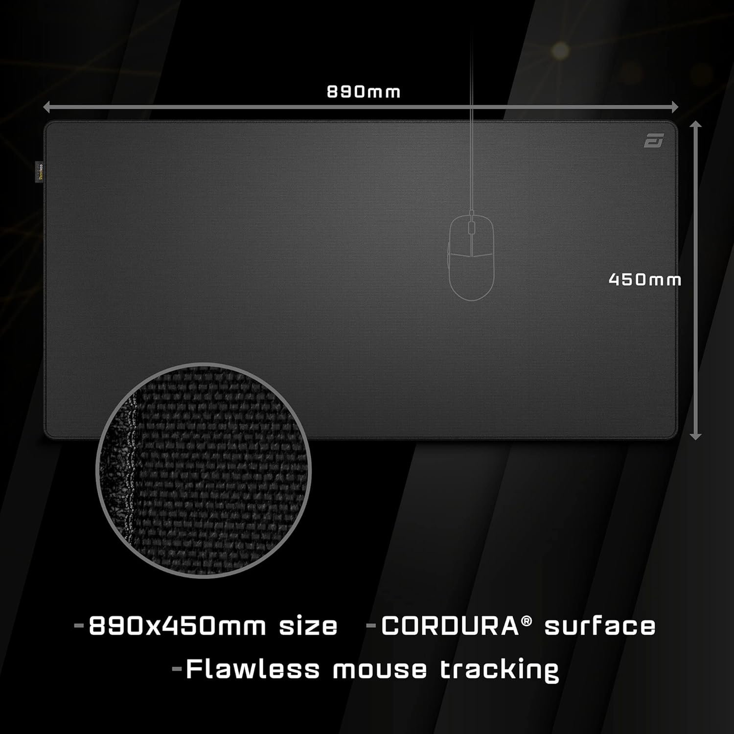 エンドゲームギアMPCコーデュラゲーミングマウスパッドデスクマットブラックミディアム(35.0 x 17.7 x 0.1インチ(890 x 450 x 3 mm)egg-mpc-890-blk - 이미지 5