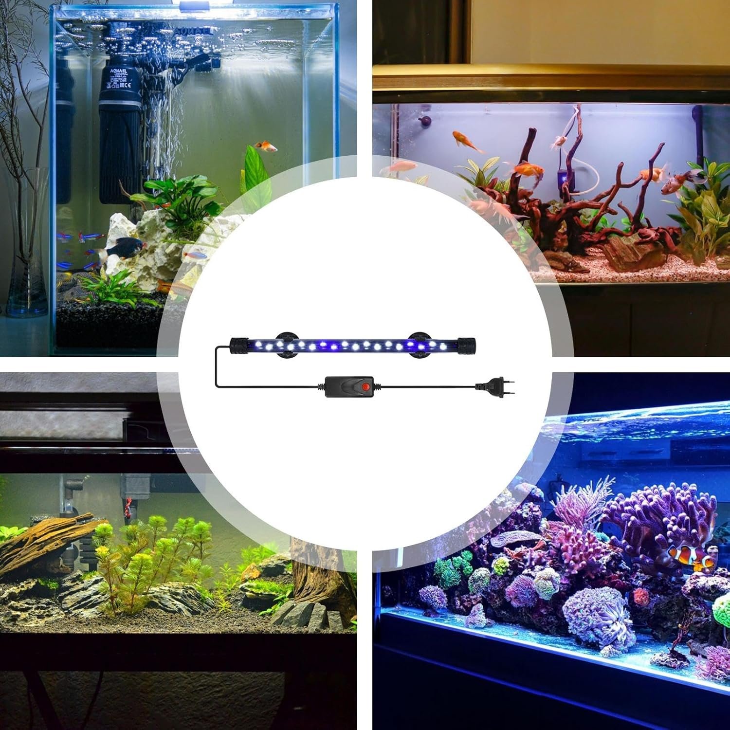 水中LEDストリップ水族館照明、水族館ライト | LED水族館ライトバー | 水族館の水槽用水槽アクセサリー、水中装飾、LEDライトバースティック - 이미지 4
