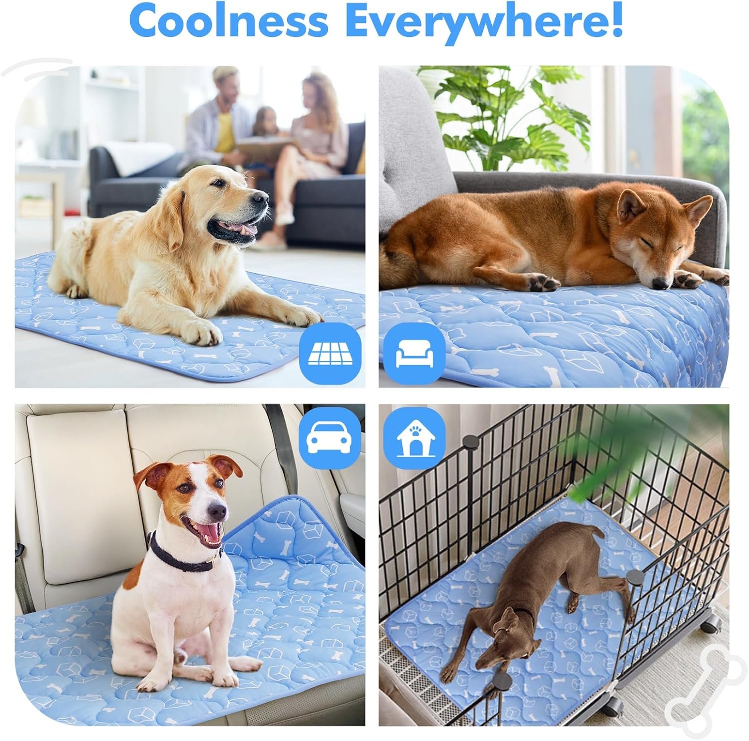 Rywell ペット用冷却マット 犬用サーモクロミック冷却マット 夏用 犬猫用 色が変わる冷却マット 速乾 消臭 滑り止め 丸洗い可能 折りたたみ可能 お手入れ簡単 - 이미지 6