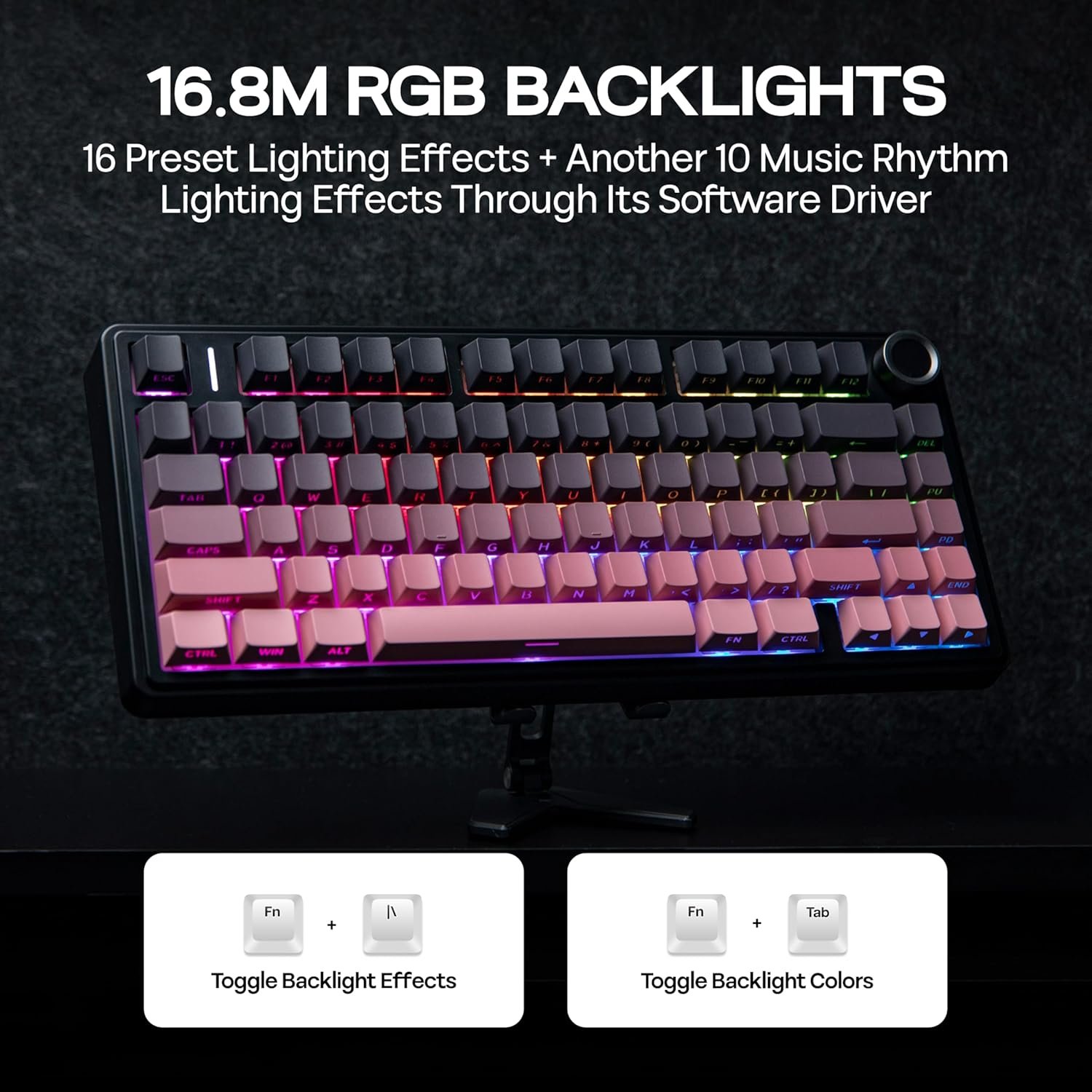 Mechlands Aula F75 Pro 75%Compact Custom Mechanical Keyboard Creamy Sound)BT5.0/USB-C/2.4GHzワイヤレスゲームキーボード付きホットスワップサポートノブRGB REAPERスイッチWIN/MAC - 이미지 3