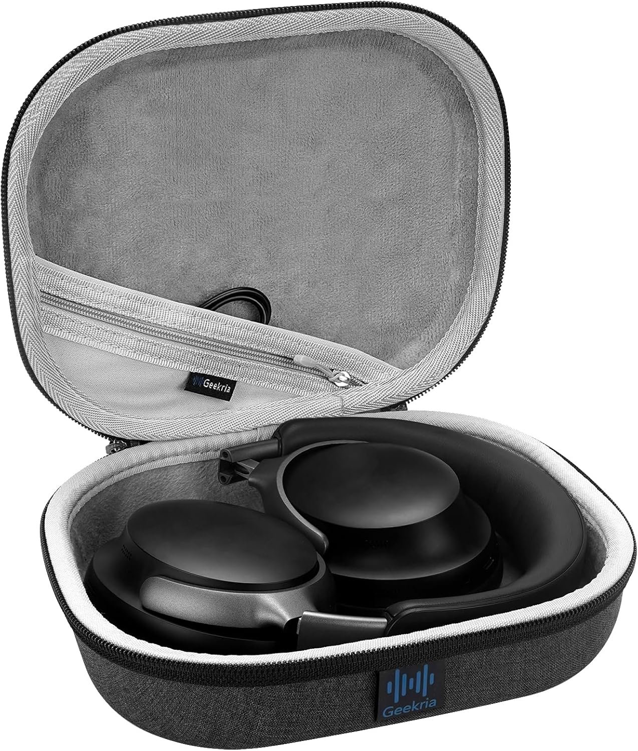 Geekria ケース Sheild ヘッドホンケース 互換性ハードケース 旅行用ハードシェル ボーズ Bose QC Ultra, QC45, QC35 II, QC35 II, QC25, QCSE, QuietComfort Headphones に対応 収納ポーチ付き (ダークグレー) - 이미지 2
