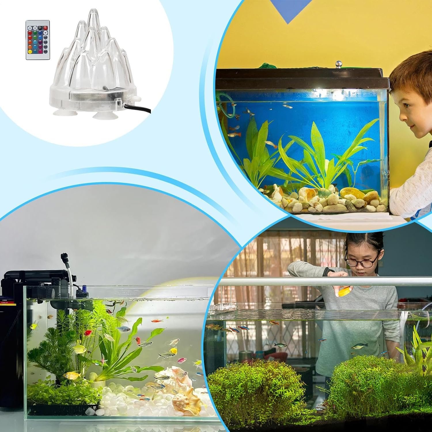 アクアリウム火山オーナメントキット | リアルなLEDライト防水 | バブルストーン 火山水槽 装飾 - エビ水槽 海水 カメ鉢 リビングルーム ベッドルーム アパート用 - 이미지 5