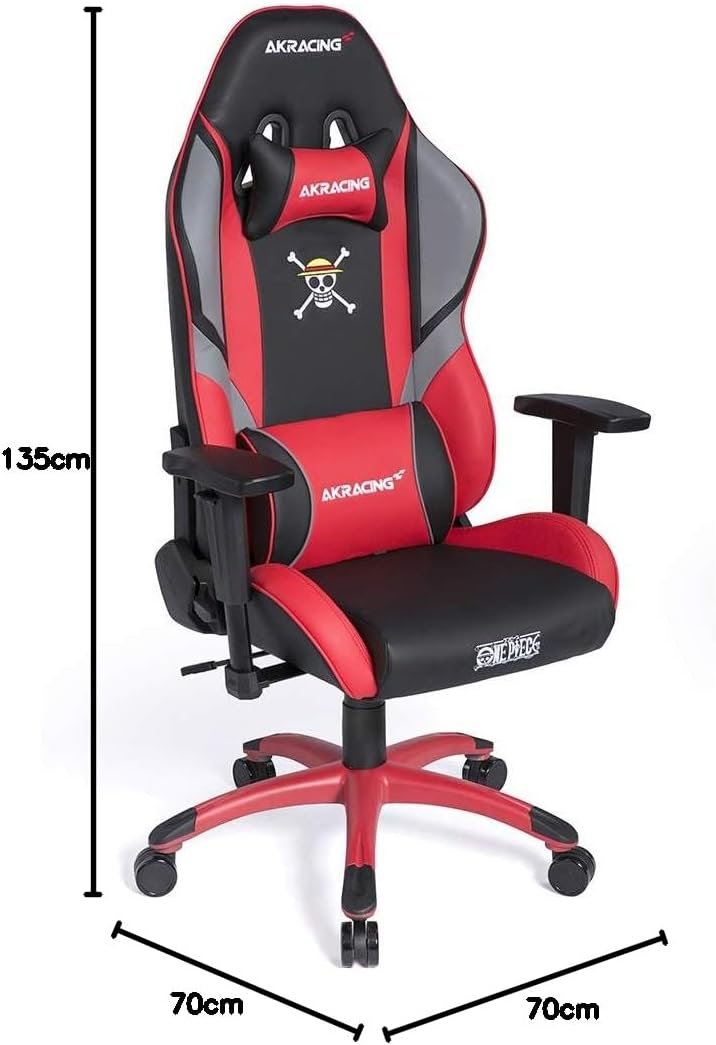 AKRacing ワンピース ゲーミングチェア デスクチェア ルフィ レッド ワンピース コラボモデル 耐久性PUレザー 180度リクライニング 在宅勤務 リモートワーク - 이미지 2
