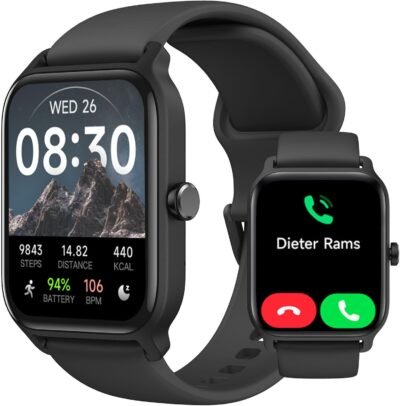 スマートウォッチ iPhone/Android対応 Bluetooth通話機能 1.8インチ 大画面 歩数計 スマートウォッチ 着信/Line/アプリ通知/電話通知 IP68防水