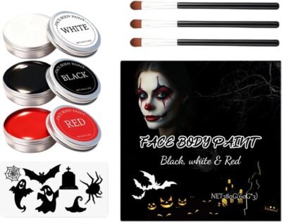 ハロウィン フェイスペイント 洗える防水ハロウィン ボディペイント コスチューム メイクアップセット 子供と大人の顔、体、肌用 仮面舞踏会、コスプレ、パーティー、カーニバル、お祝い用