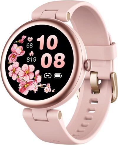 SHANG Wing Lynn スマートウォッチ レディース ラウンドウォッチ 歩数計 活動量計 1.09インチ高精細スクリーン 生理周期管理 自由ダイヤル設定 技適認証済み