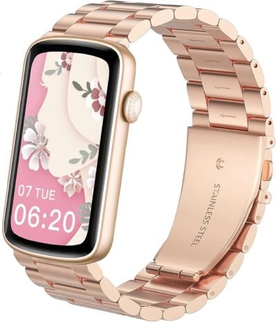 SHANG WING LYNN2 スマートウォッチバンド用ラムソー、長さアジャスター付きステンレススチールメタルストラップ交換バンド SHANG WING LYNN2 / BOCLOUD スマートウォッチ 1.45 インチ / MorePro HM08 /FITVII HM08 HM58 Smart