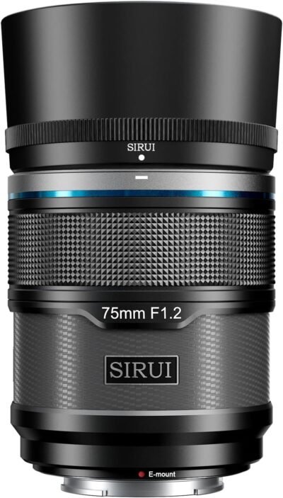 SIRUI Sniper 75mm オートフォーカスレンズ、F1.2 望遠 APS-C カメラレンズ A5 A6 A7 FX A9 ZV-E シリーズ用 (E マウント、ブラック)