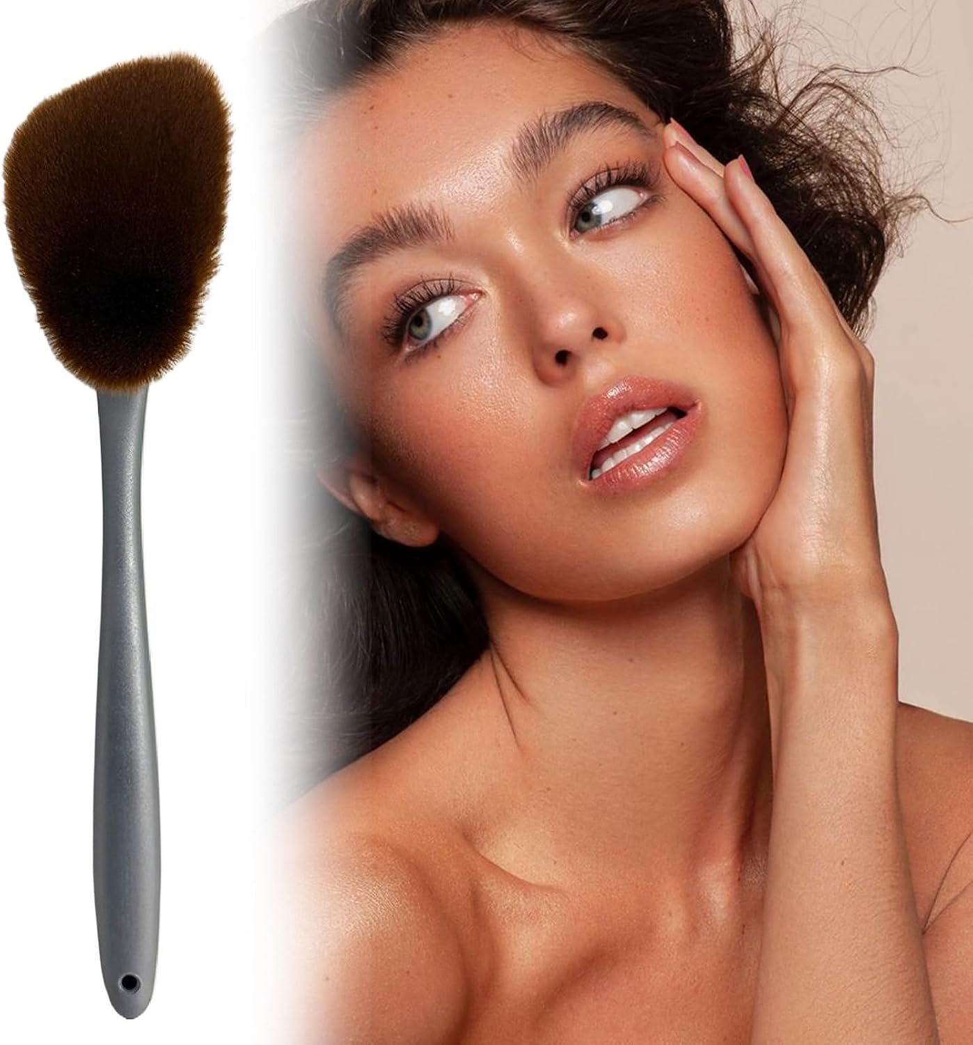 背中用日焼けアプリケーター、背中モイスチャライザーアプリケーター、ボディメイクブラシ ブロンズリング コントアリング 保湿リキッドファンデーション 脚カバレッジ用 - 이미지 3