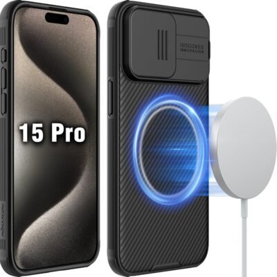 [Compatible with MagSafe] Nillkin iPhone 15pro ケース レンズ保護 マグネット内蔵 カメラレンズ保護 スライド式 15pro カバー