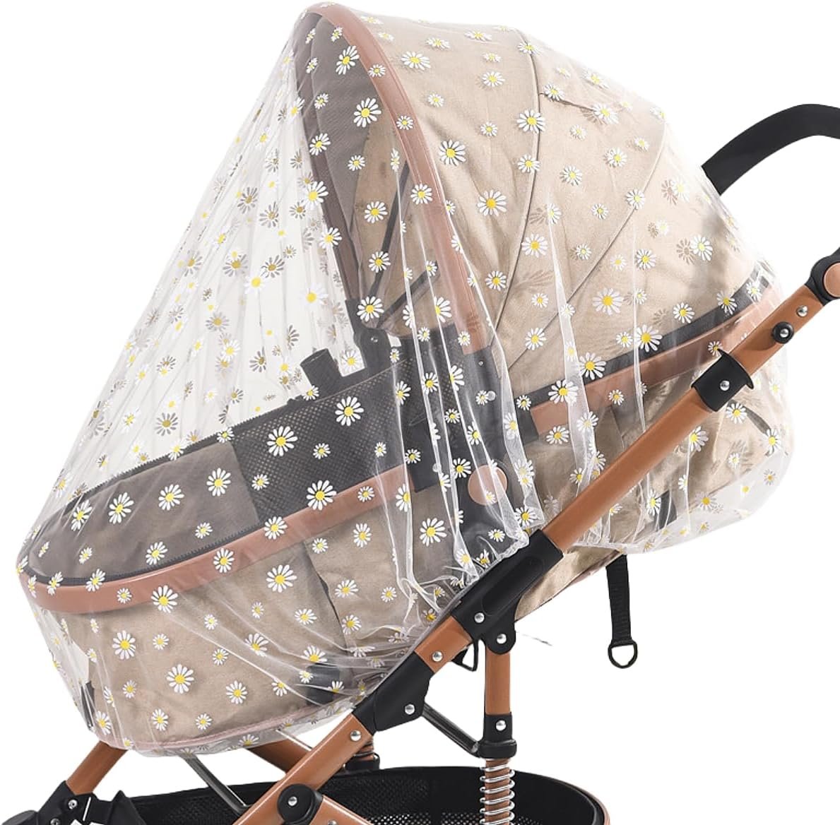 ベビーカーカバー 虫よけカバー 蚊帳 虫よけ メッシュ サンシェード 防風 360°全面保護 通気性 軽量 取り付け簡単 折りたたみ式 持ち運び便利