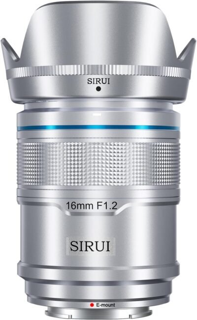 SIRUI Sniper 16mm オートフォーカスレンズ、F1.2 広角 APS-C カメラレンズ A5 A6 A7 FX A9 ZV-E シリーズ用 (E マウント、シルバー)