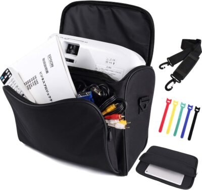 エプソン対応 プロジェクターバッグセット 結束バンド 小袋付き プロジェクターケース (大容量モデル)