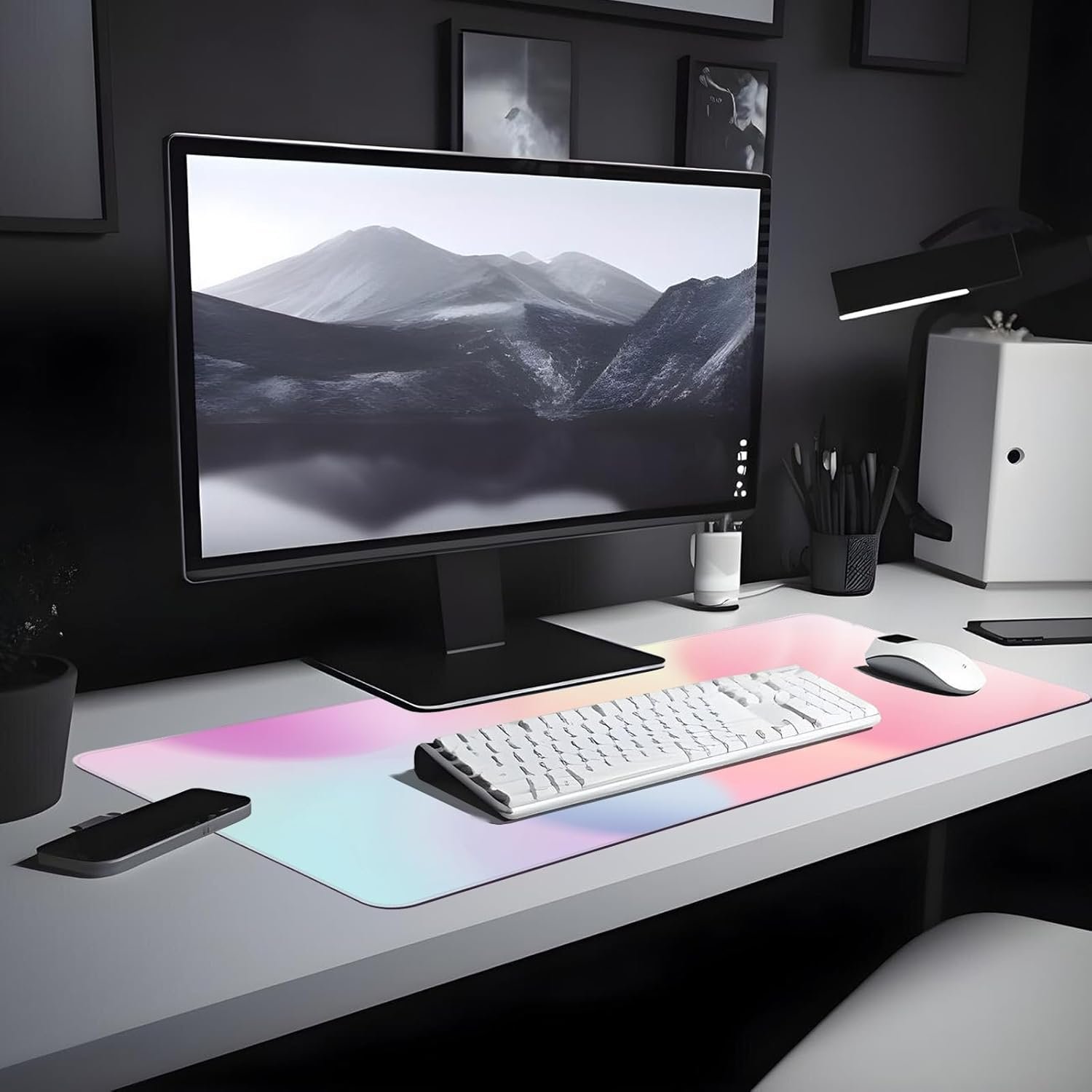 Z Z-Edge MPL01-Pink ゲーミングマウスパッド 特大 デスクマット マウスパッド マウスパッド 800x300x3mm 布 ゴム素材 デスクパッド 滑り止め 防水 ブラック - 이미지 7