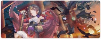 大型 ゲーミングマウスパッド かわいい アニメ柄 城のカバンリ 無名 天然ゴム素材 エッジ部分強化 光学式マウス対応 精度向上 自由操作 装飾