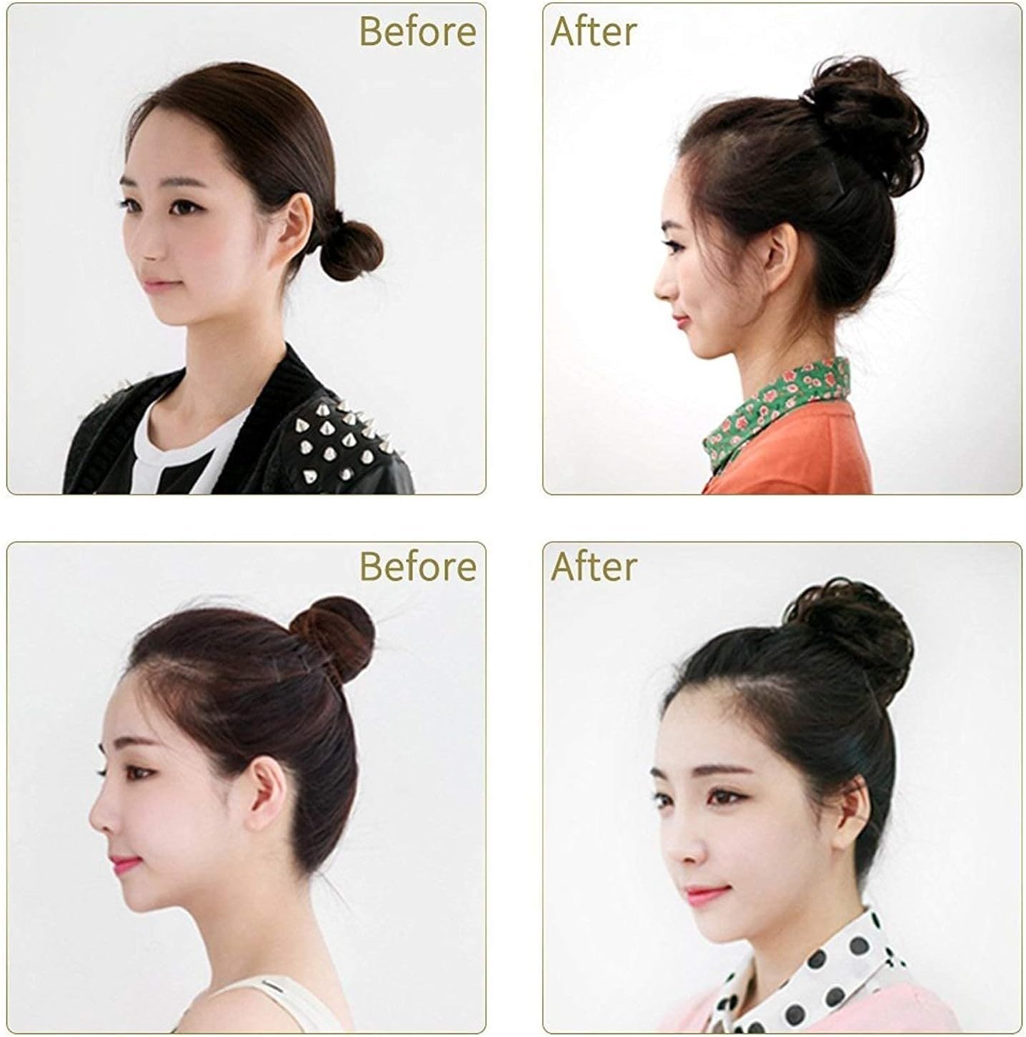 お団子ウィッグ ゴムタイプ ヘアアレンジ シュシュ ポイントウィッグ シニヨン 髪飾り カジュアル ボリュームアップ 和装 パートウィッグ ウィッグ つけ毛 つけやすい 30色 (#グレー#) - 이미지 6