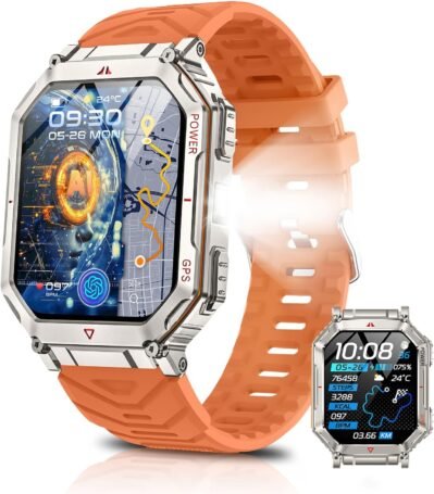 スマートウォッチ (2025年モデル ChatGPT GPS内蔵 バンド2種) AIダイヤル Bluetooth 5.3通話 LINE/メッセージ通知 振動・着信設定 防塵・防水 100種類以上のモーションモード